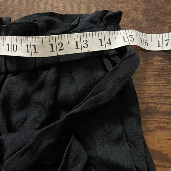 Womens Anthropologie Cartonnier Black Paperbag Tapered Leg Crepe Pants Pockets S - Picture 10 of 14